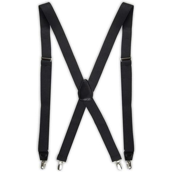 Men's Solid Adjustable Suspenders Classic Clip On Formal Dress Pants Braces - Picture 6 of 6
